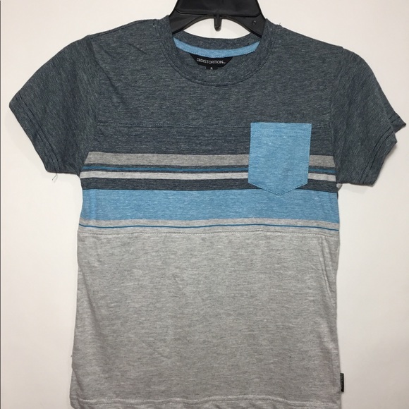 Distortion Striped boys Short Sleeve Size 8 New. - Picture 2 of 4